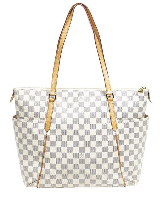 Louis Vuitton White Damier Azur Canvas Totally (authentic Pre-owned)