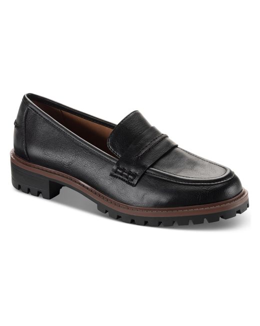 Style & Co. Black Wandaa Faux Leather Slip-on Loafers