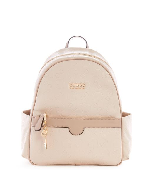 Guess Factory Kimball Embossed Logo Backpack in Natural | Lyst
