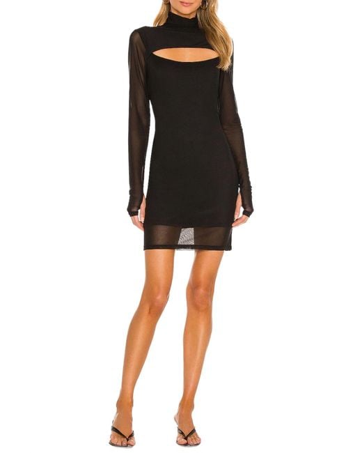 AFRM Black Tilda Mesh Mini Dress