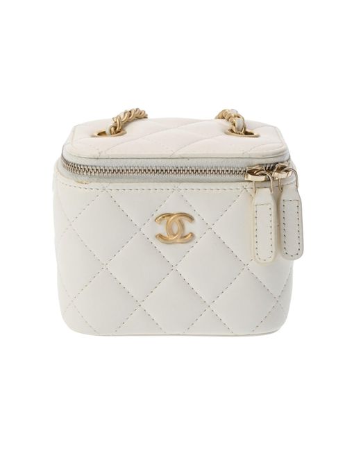 Chanel White Vanity Leather Shopper Bag (pre-owned)