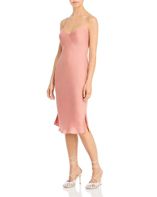 Anine Bing Silk Side Slit Slip Dress in Pink Lyst
