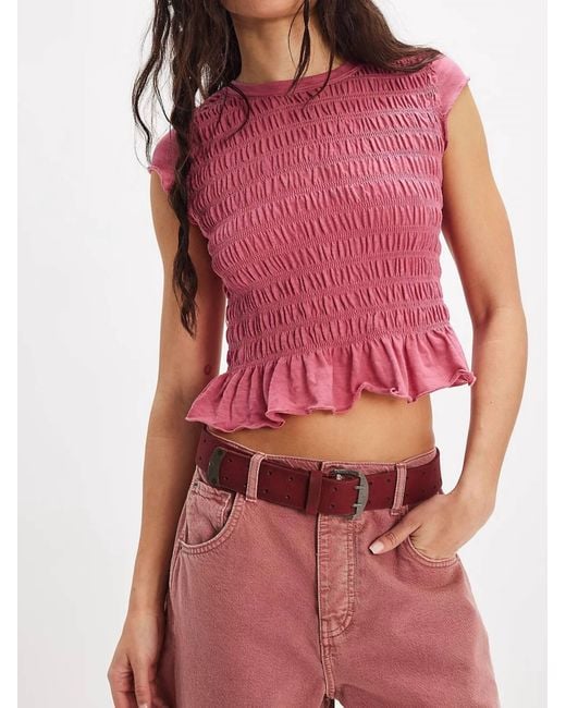Free People Red Sylvie Tee