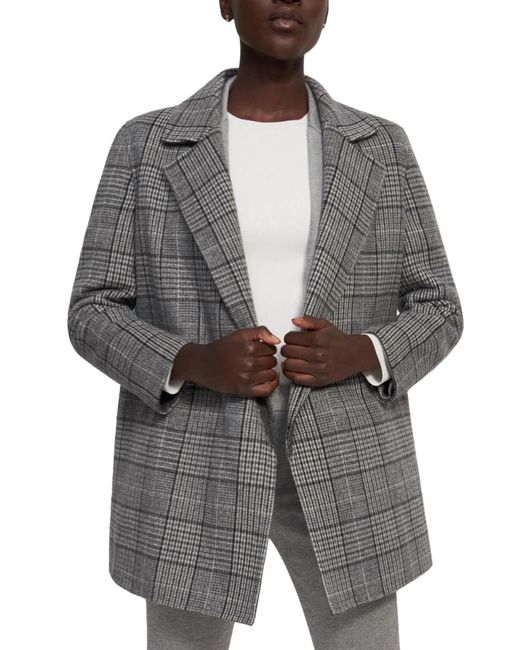 Theory Gray Clairene West Plaid Jacket