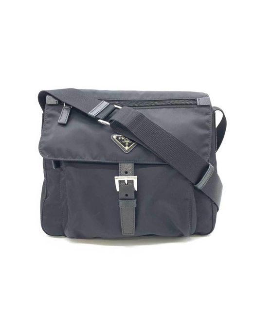 Prada Blue Besace Synthetic Shoulder Bag (pre-owned)