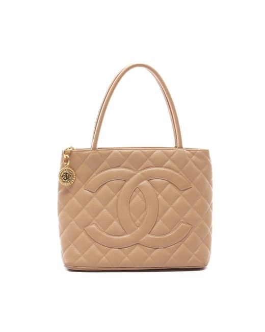 Chanel Natural Reissue Tote Handbag Tote Bag Caviar Skin Gold Hardware