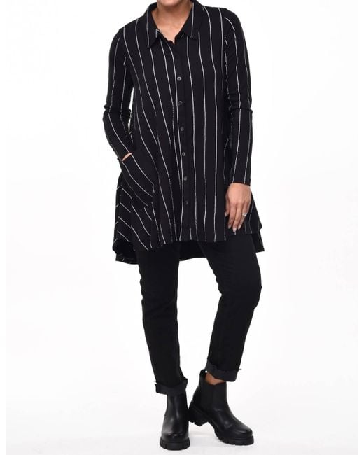 Tulip Clothing Black Lauryn Button Down Tunic/Dress