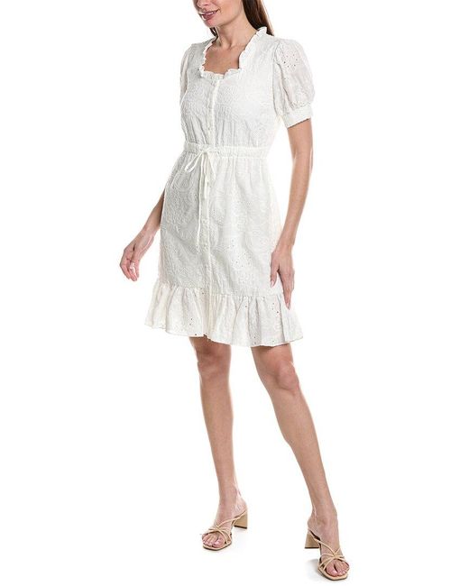 Nanette Lepore White Olivia Eyelet Mini Dress