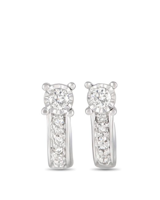 Non-Branded White Lb Exclusive 14k Gold 0.10ct Diamond Earrings Er28554