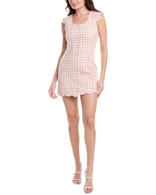 MEIVEN Pink Tweed Mini Dress