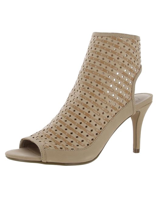 Nina Kristene Perforated Open Toe Shooties in Natural Lyst