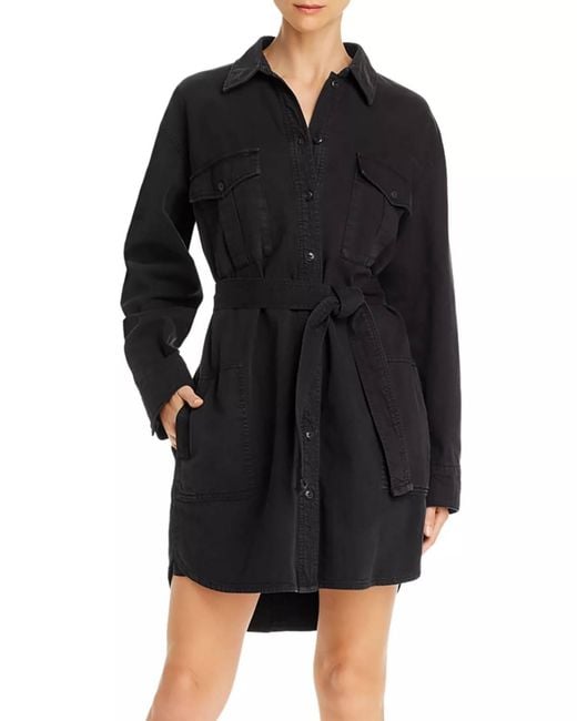 Rag & Bone Black Full Placket Shirt Dress