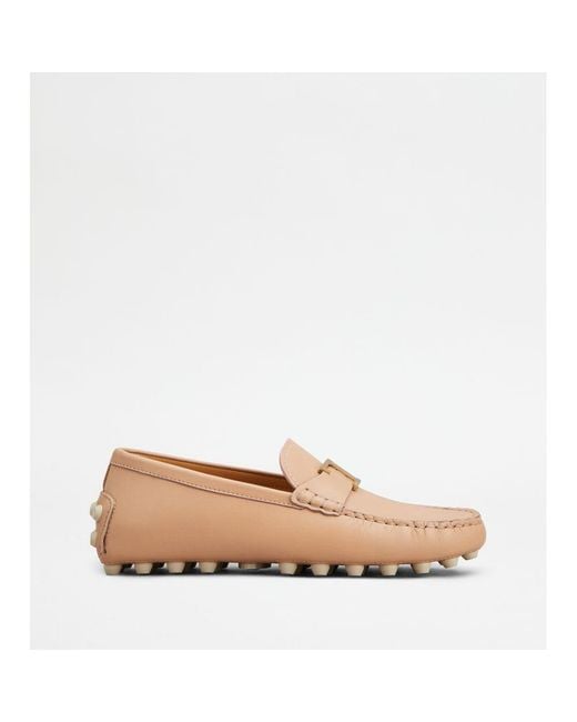 Tod's Women's Natural T Timeless Gommino Bubble Loafers