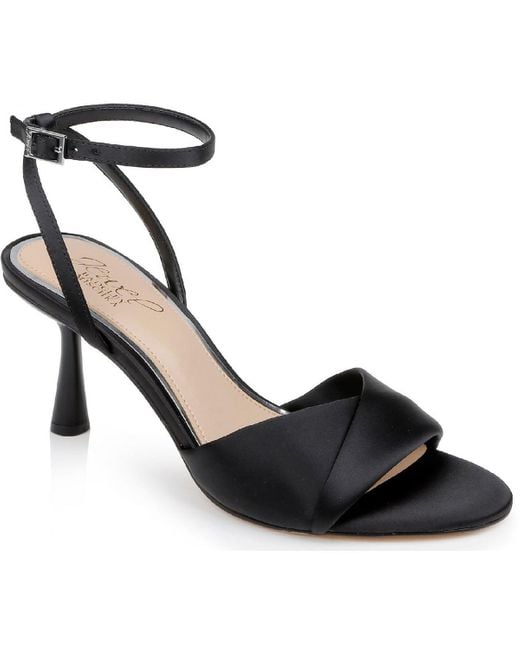 Badgley Mischka Black Kaia Strappy Textured Ankle Strap