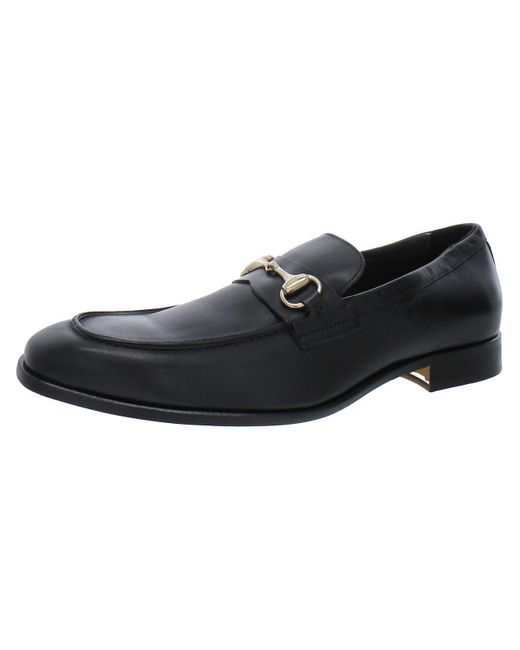 Massimo Matteo Black Leather Loafers for men