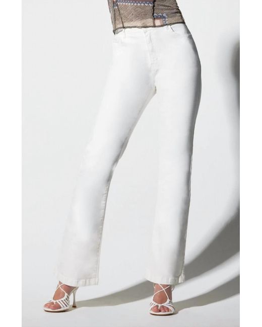 oolala White Five Pocket Flare Jeans