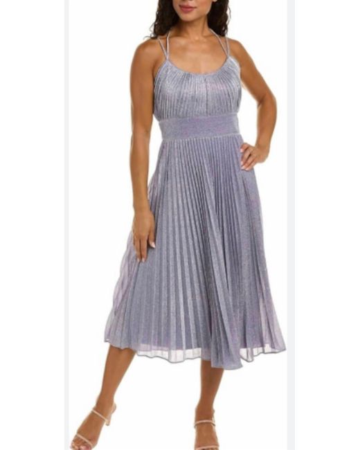 Halston heritage pleated halter dress discount
