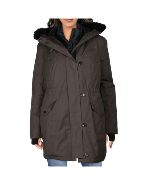 Ugg Black Hooded Polyester Parka Coat