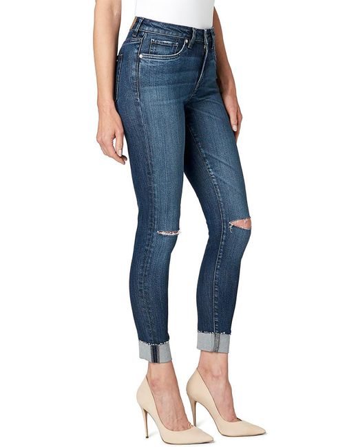 Buffalo David Bitton Blue Alexa Mid-rise Distressed Skinny Jeans