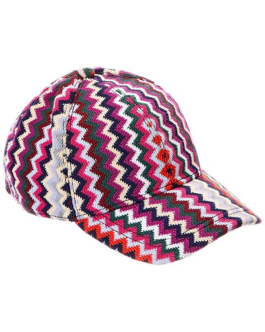 Missoni Red Wool-Blend Baseball Hat
