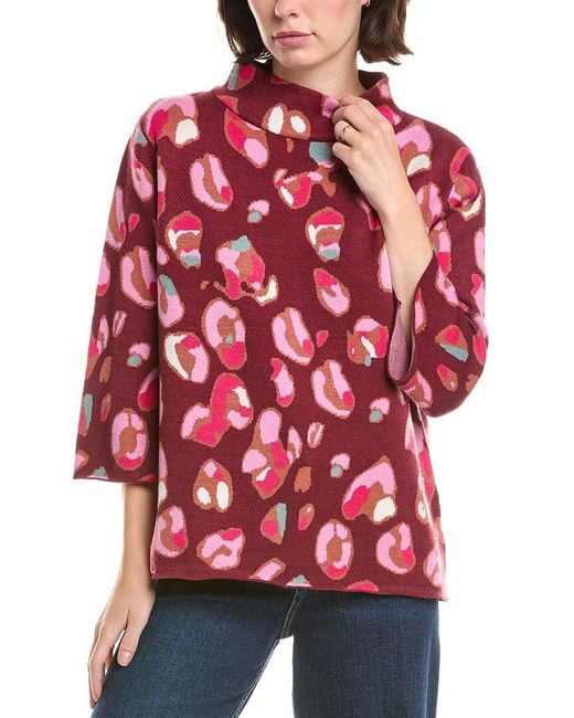Fate Red Mock Neck Blouse