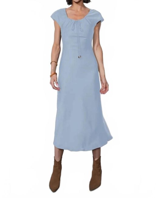 Greylin Inez Satin Midi Dress in Blue