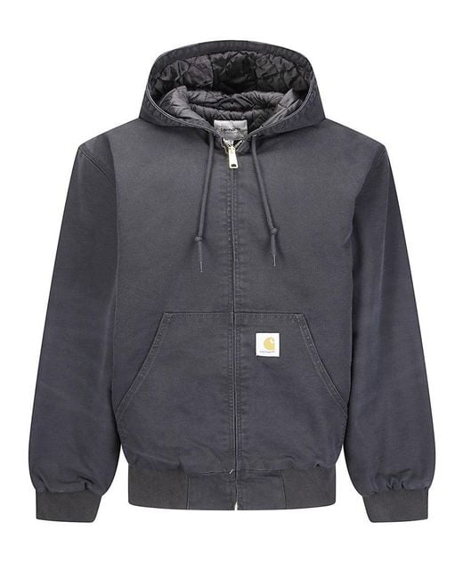 Carhartt Blue Active Jacket With Drawstring Hood And Kangaroo Pockets for men