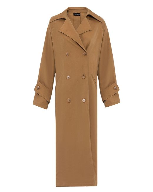 Nocturne Brown Double Breasted Oversized Trench Coat