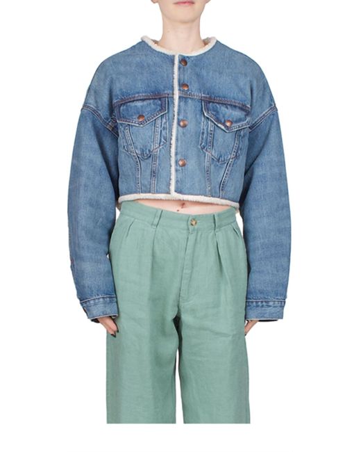 Denimist Blue Blake Oversized Cropped Denim Jacket