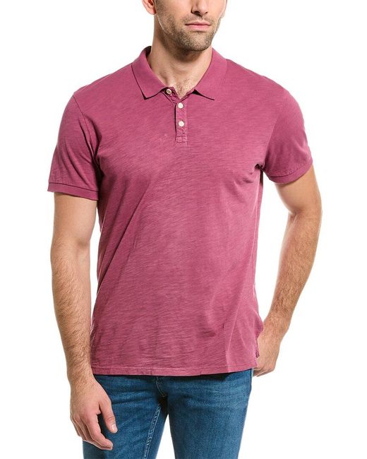 Velvet By Graham & Spencer Red Nik Slub Polo Shirt for men