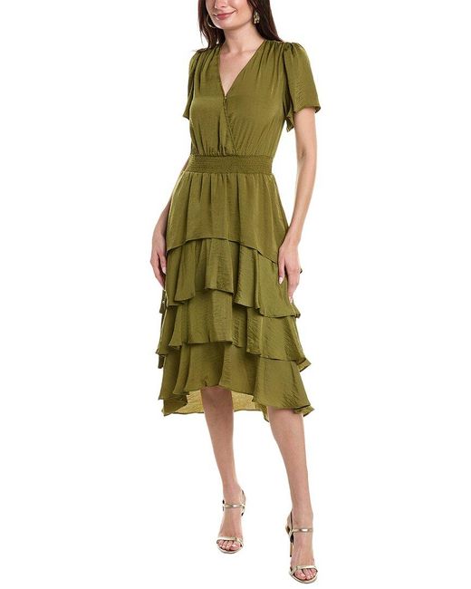Vince Camuto Green Tiered Dress