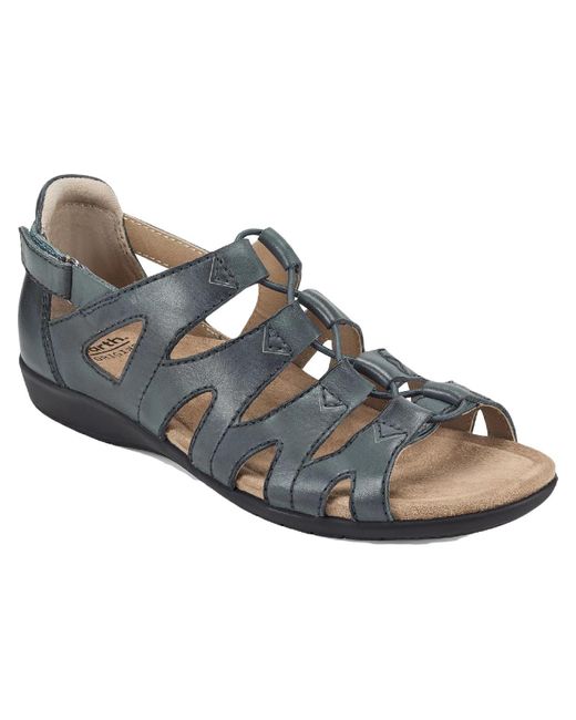 Earth Origins Belder Bea Leather Cutout Flat Sandals in Brown Lyst