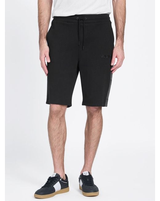 Guess Black Chase Logo Shorts for men