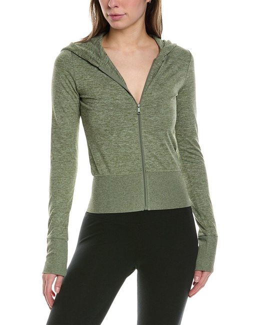 WeWoreWhat Green Fitted Zip-up Hoodie