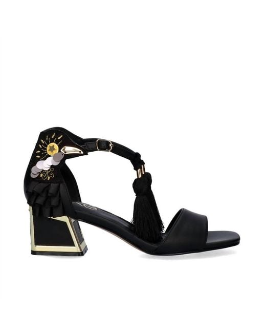 Exe' Black Luisa Block Heel Sandal