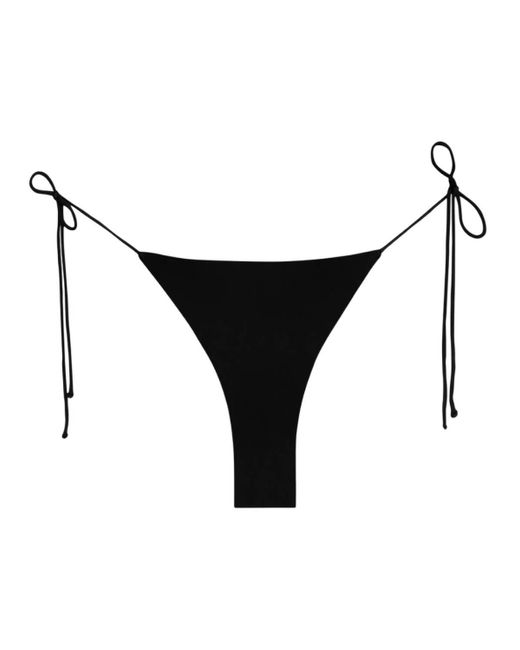 Mikoh Swimwear Black Belona Thin String Tie Side Bikini Bottom