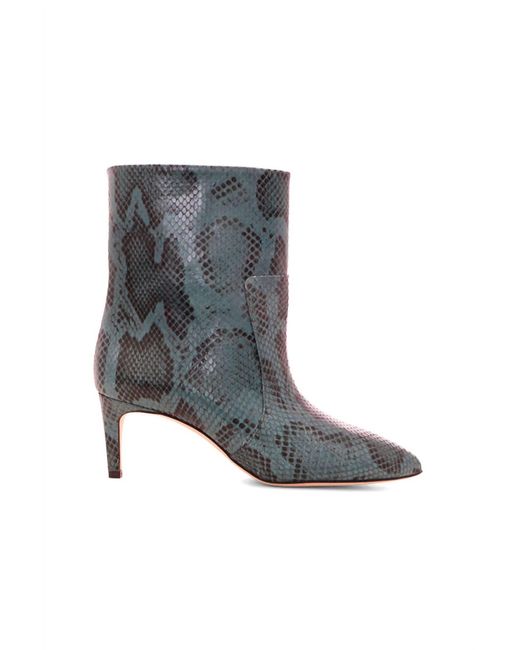 Paris Texas Gray Python Seamed Ankle Bootie
