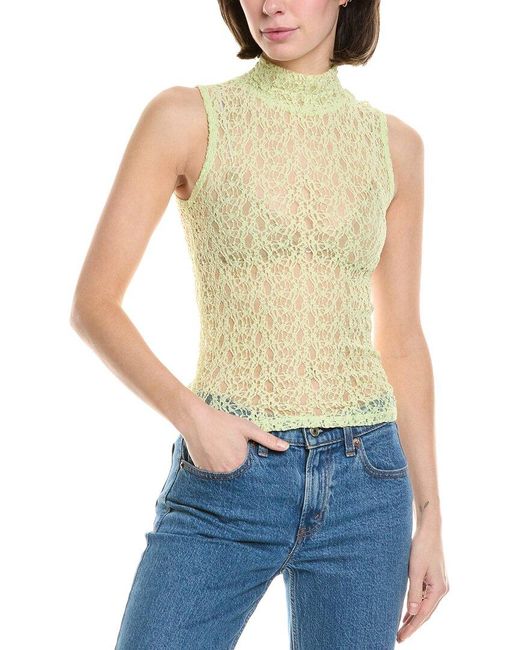 FRAME White Frame Mock Neck Lace Tank