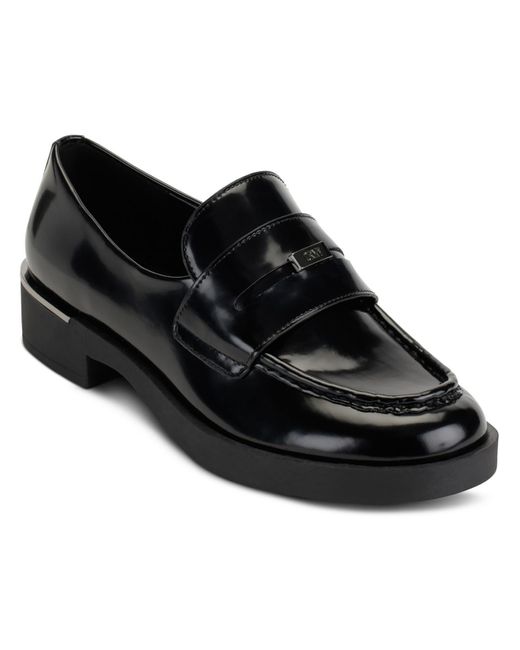 DKNY Black Ivette Comfort Insole Faux Leather Loafers