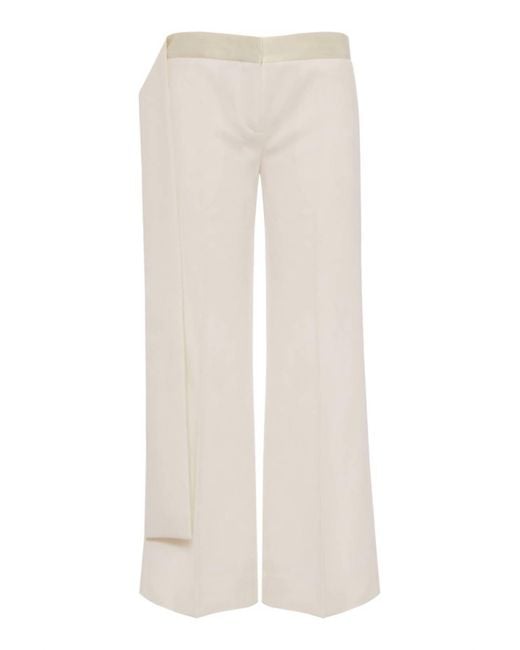 Victoria Beckham White Grain Depoudre Blend Pants