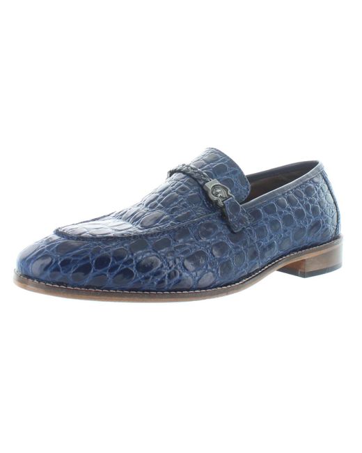 Stacy Adams Blue Bellucci Leather Moc Toe Loafers for men