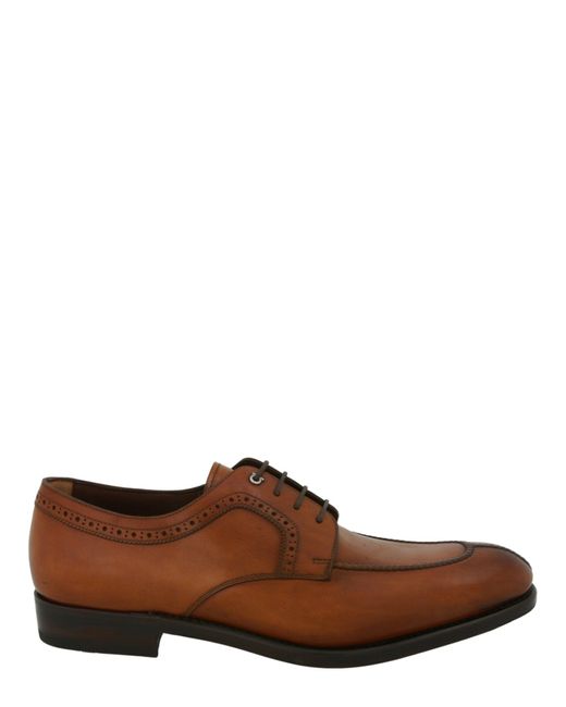 Ferragamo Brown Tullio Leather Dress Shoes for men