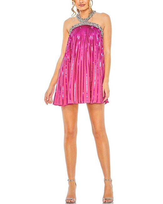 Mac Duggal Pink Halter Neck Cocktail Dress