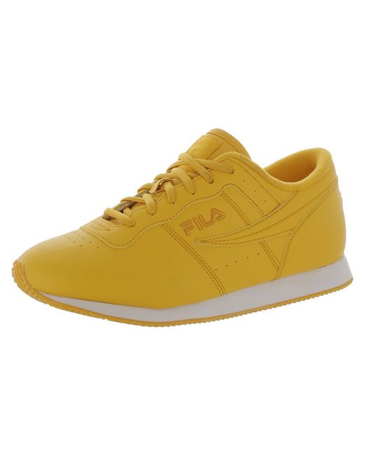 Fila Yellow Machu Faux Leather Fitness Sneakers