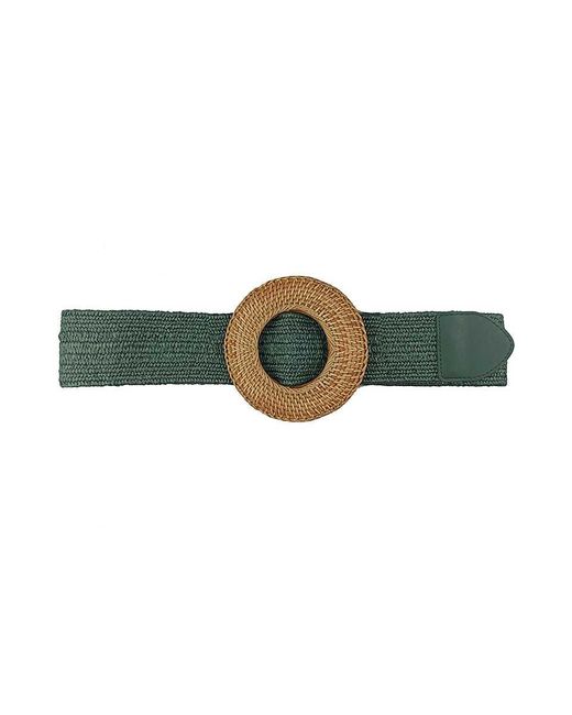 Fashnzfab Green Modern Straw Round Belt