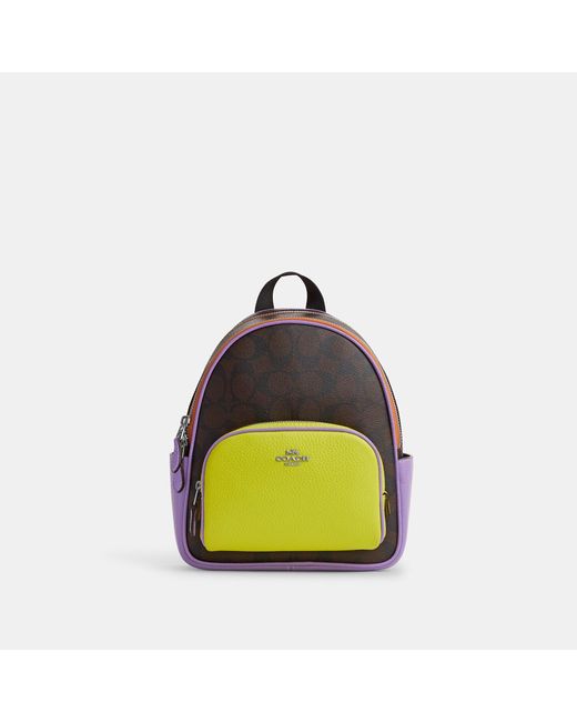 Coach Outlet Mini Court Backpack in Yellow Lyst