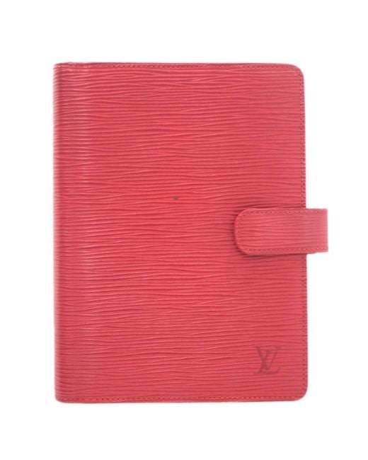 Louis Vuitton Agenda Mm Leather Wallet pre owned in Pink Lyst