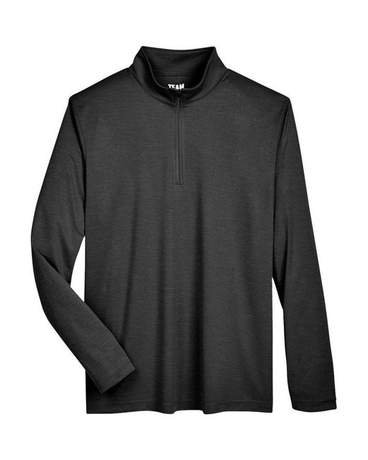 Team 365 Black Zone Sonic Heather Performance Quarter-Zip Pullover for men