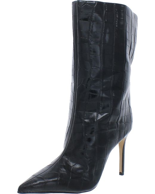 SCHUTZ SHOES Black Mary Pointed Toes Half Calf Knee-high Boots