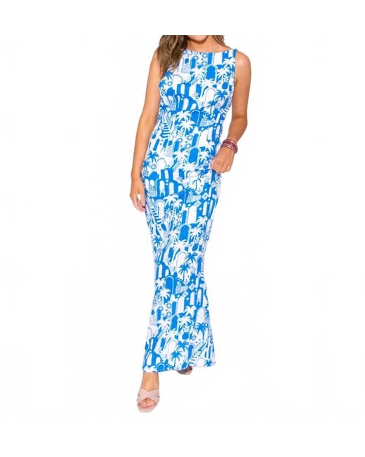 Sugarlips Blue Stairway To Santorini Maxi Dress